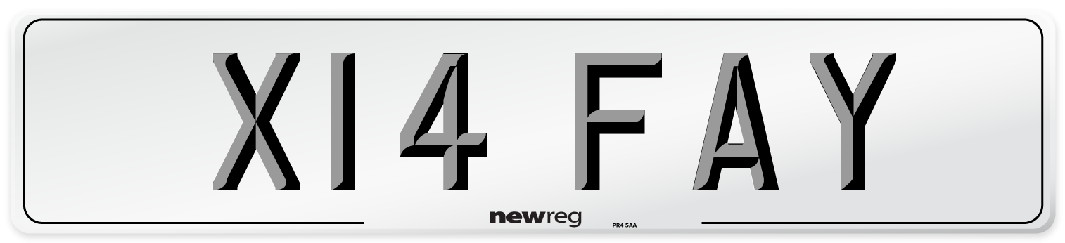 X14 FAY Number Plate from New Reg